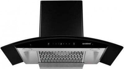 [EXTRA ₹719] Eurodomo HOOD INDIGO PRO HC SC FL BK 90 Auto Clean Wall Mounted Chimney (Black 1200 CMH)