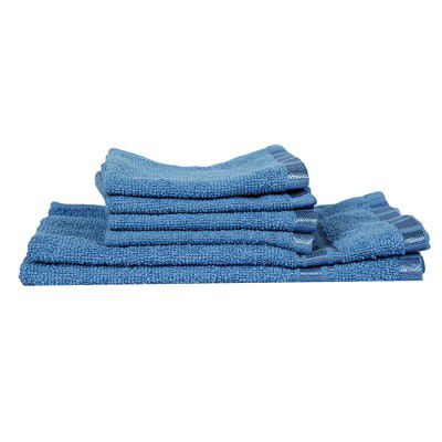 Eurospa Set of 6 Cotton Hand & Face Towel Set Blue