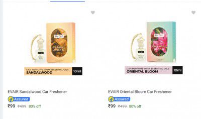 Evair Car Air Fresheners at 80% off