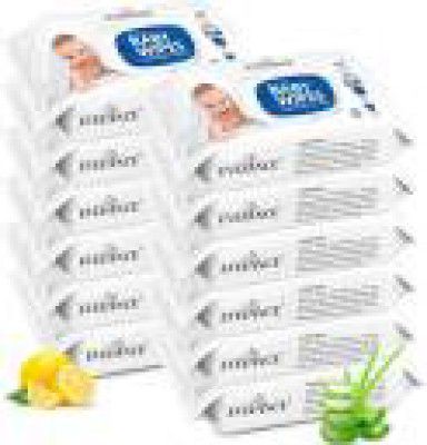 EVELANCE Caring Baby Wet Wipes with lid & Aloe Vera Extract| 72 Pieces|Pack Of 12  (864 Wipes)