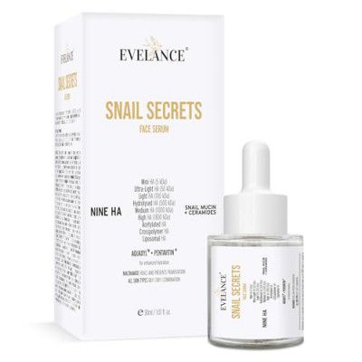 Evelance Snail Serum for Face enhanced hydration with Niacin amide to heal and prevent pigmentation, Anti-aging, skin brightening, and reducing fine lines and wrinkles (30 ml)