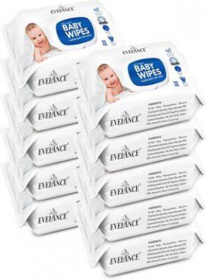EVELANCE Soft Cleansing Baby Wipes with Aloe Vera, Almond Oil and Vitamin E (720 Wipes)