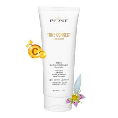 Evelance Tone Correcting Face Wash - Natural Brightening Face Cleanser (100ml)