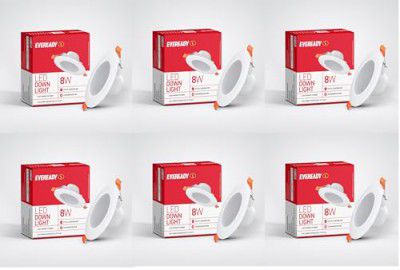 Everady 8W Downlight for Junction Box Round | 6500K Lumen | Pack of 6