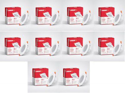 Everady 8W Downlight for Junction Box Round | 6500K Lumen | 3 inch Cutout, 22mm Height | Pack of 10