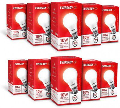 EVEREADY 10 W Basic Standard B22 LED Bulb (White, Pack of 10)