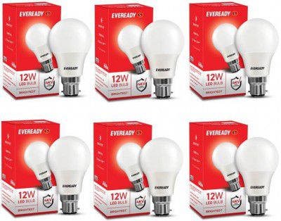 EVEREADY 12 W Standard B22 LED Bulb (White, Pack of 6)