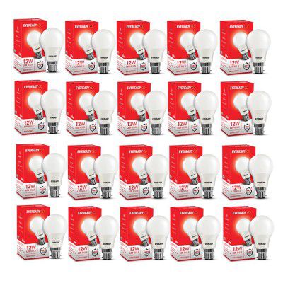Eveready 12W Led B22 Light Bulb | High Efficiency & Glare-Free Light | Pack of 20
