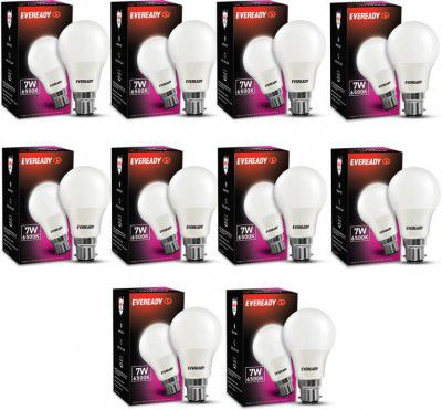 EVEREADY 7W Standard B22 LED Bulb (White, Pack of 10)
