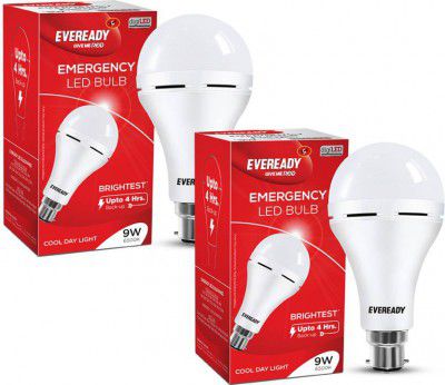 EVEREADY 9W Inverter Bulb pack of 2 4 hrs Bulb Emergency Light (White)