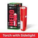 Eveready Hero DL80, Rechargeable 1W LED Torch Cum Emergency 2W Sidelight, Type-B/Micro-USB Fast Charging, Overcharge & Deep Discharge Protection, Powered by Li-Ion Battery...
