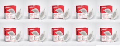 Eveready LED 5W Mini Downlight | Cutout 3inches | High Surge Protection Upto 4KV | Fits into Junction Box | Light Weight PC Body | Pack of 10