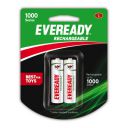 Eveready Rechargeable AA Battery, 600 mAh, 1.2V NiMH, Pack of 2...