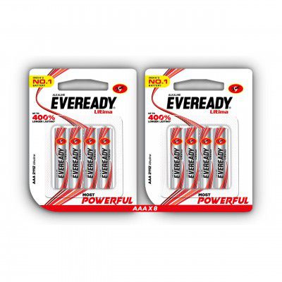 Eveready Ultima AAA Alkaline Battery, Pack of 8
