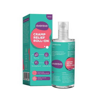 Evereve Menstrual Cramp Relief Oil, Roll On for Women & Girls, 100% Natural, Instant Relief from Period Pain, Cramp Comfort, Easy to Use, 20ml