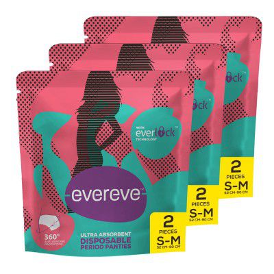 EverEve Ultra Absorbent, Heavy Flow Disposable Period Panties for Sanitary Protection (6 Panties)