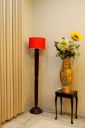 Evergreen Dark Brown Mango Wood Floor LAMP with Drum Shade...