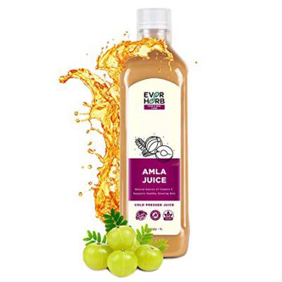 EverHerb Amla Juice 1 L | Rich In Vitamin C | Natural Immunity & Digestion Booster | No Added Sugar