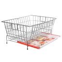 Everline Stainless Steel Utensil Vessel Dish Drainer Bartan Basket for Kitchen Large with Drain Tray (53x42x25 cms)...