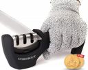 EVERSPROUT Manual 3 Stage Knife Sharpener for Kitchen, Knife Sharpener Rod, Knives Sharpening Tool for Steel Knives...