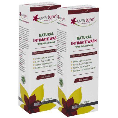 everteen Witch Hazel Natural Intimate Wash for Feminine Intimate Hygiene in Moms – 2 Packs (105ml each)