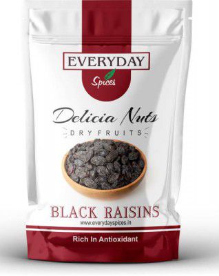 Everyday Spices Black Raisins |Seedless Dry Grapes kali kishmish dry fruits Raisins (500 g)