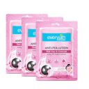 Everyuth Naturals Anti Pollution Pink Clay & Charcoal Sheet Mask Pack of 3...