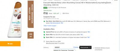 Everyuth Naturals Body Lotion Nourishing Cocoa| 48 hr Moisturization|Long-lasting|Quick Absorbing  (200 ml)