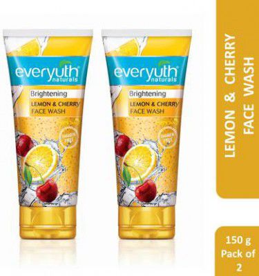 Everyuth Naturals Brightening Lemon & Cherry |Deep Cleansing, Oil Control & Tan Reduction Face Wash, 300 g