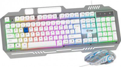 EVM EnClaw WDKM-612 Combo Set Designed for Gaming (White)
