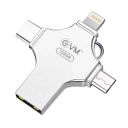 EVM EnStore 4-in-1 OTG 128GB Flashdrive-High-Speed USB 3.0 with Read Speed of 100Mb/s & Write Speed of 25Mb/s-Transfer Files Between USB-A, All Smartphones - (EVM4D/128G)...