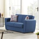 EVOK Dolce Fabric Sofa Bed 2 Seater with Storage-Blue...