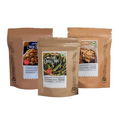 Evolve Combo Healthy Snacks for Kids, Adults | - Pack of 3 (60g Each)