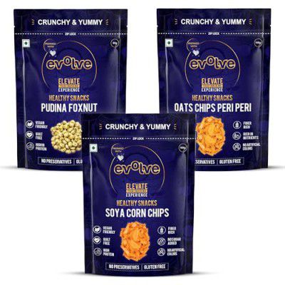 Evolve Combo Healthy Snacks for Kids, Adults | - Pack of 3