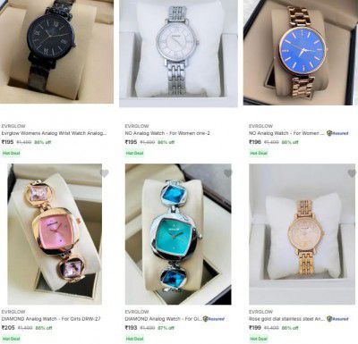 Flipkart : Upto 88% OFF - Evrglow Wrist Watches | Starts At Rs.152