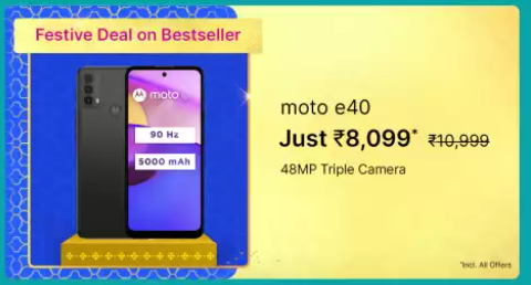 Moto E40 (64GB) Flipkart Big Billion Sale Price Banner