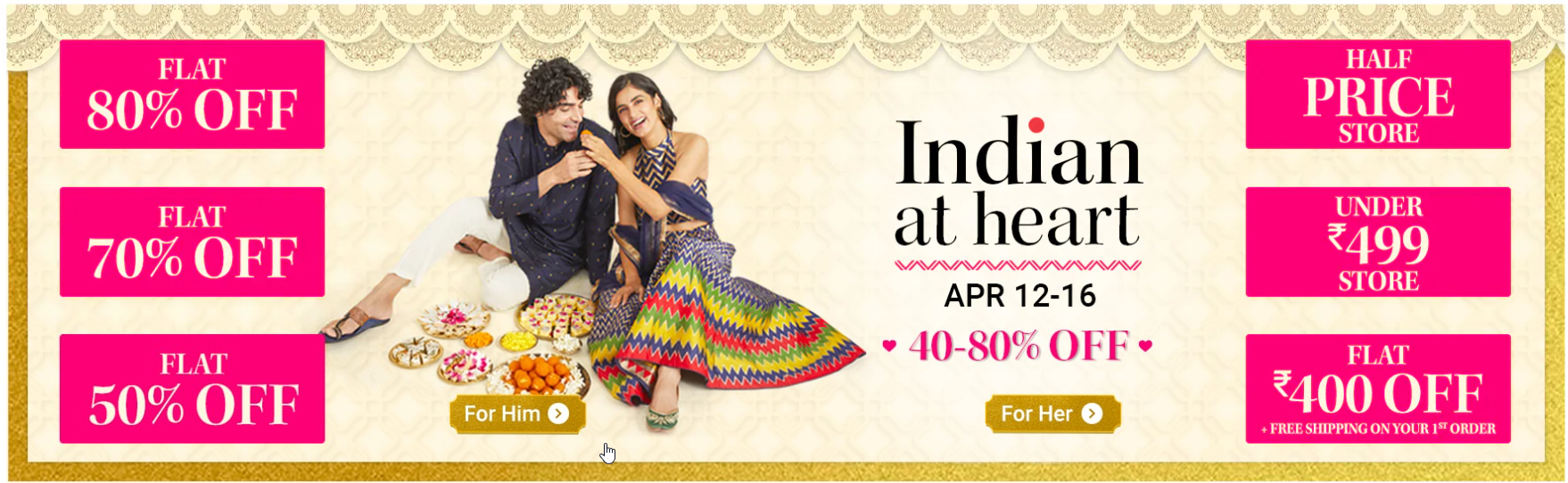 Myntra Indian at Heart Sale Banner
