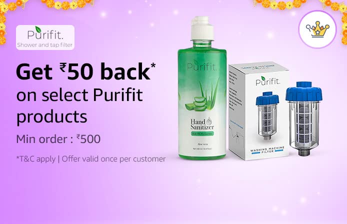 Amazon Great Indian Festival: 50 Cashback on Selected Purifit Products with 50 Diamonds
