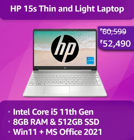 HP 15s Thin and Light Laptop