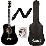 Ju&acirc;rez Acoustic Guitar, 38 Inch Cutaway, 038C with Bag, Strings, Pick and Strap, Black