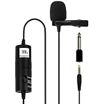 JBL Commercial CSLM20B Auxiliary Omnidirectional Lavalier Microphone With Battery For Content Creation, Voiceo