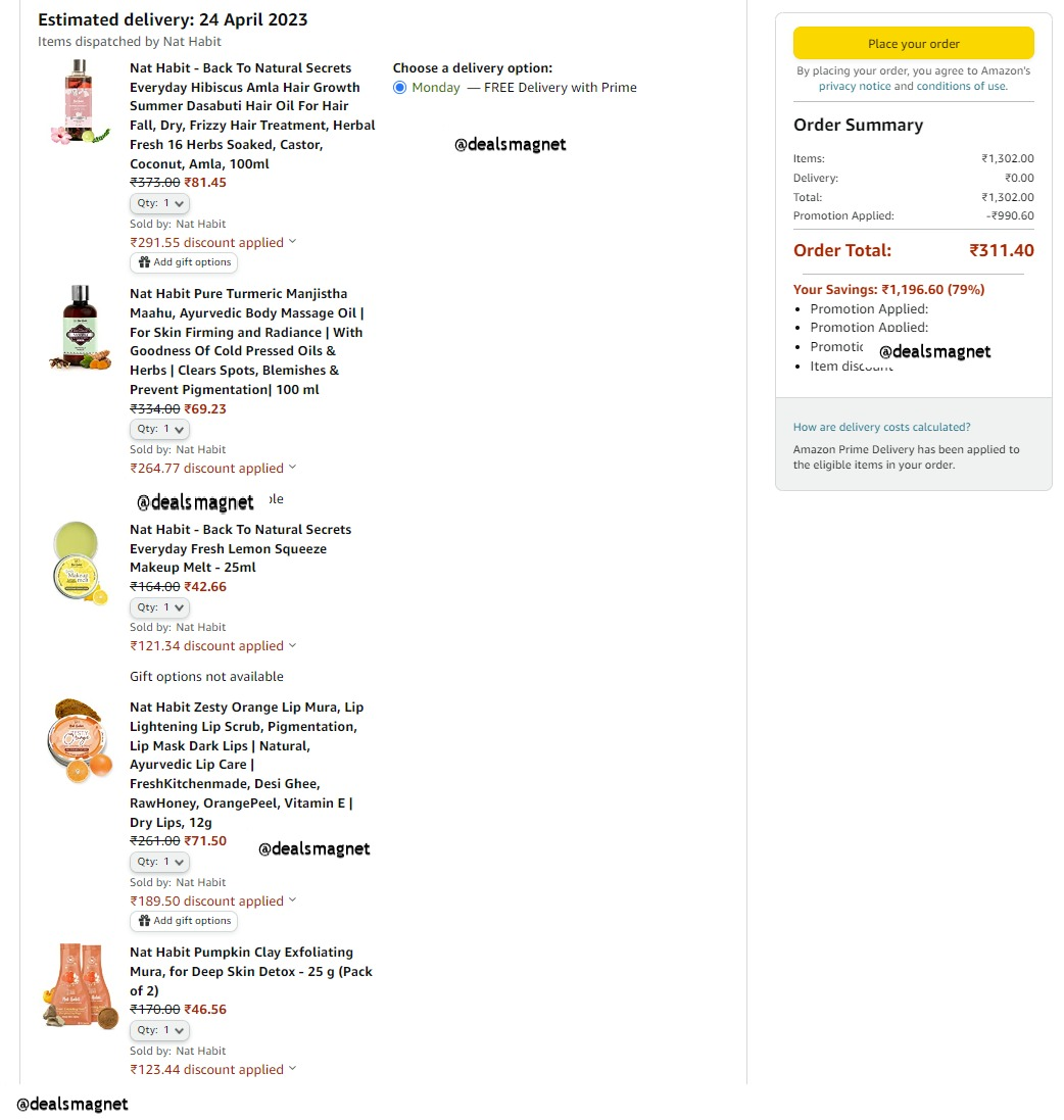 Nat Habit Beauty Products Loot Deal Screenshot