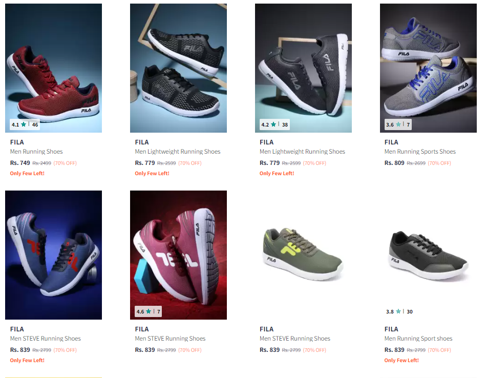 FILA Sports Shoes FLAT 70% OFF