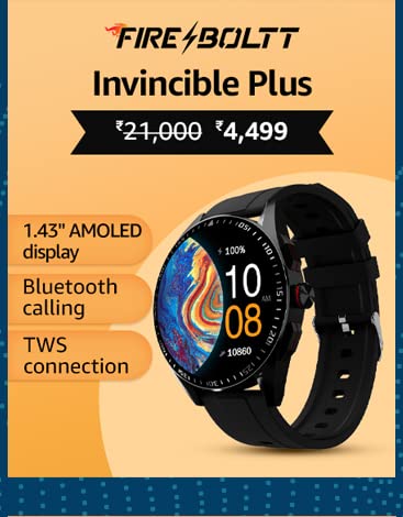 Fire-Boltt Invincible Plus Smartwatch with Bluetooth Calling @ 4499 on Amazon
