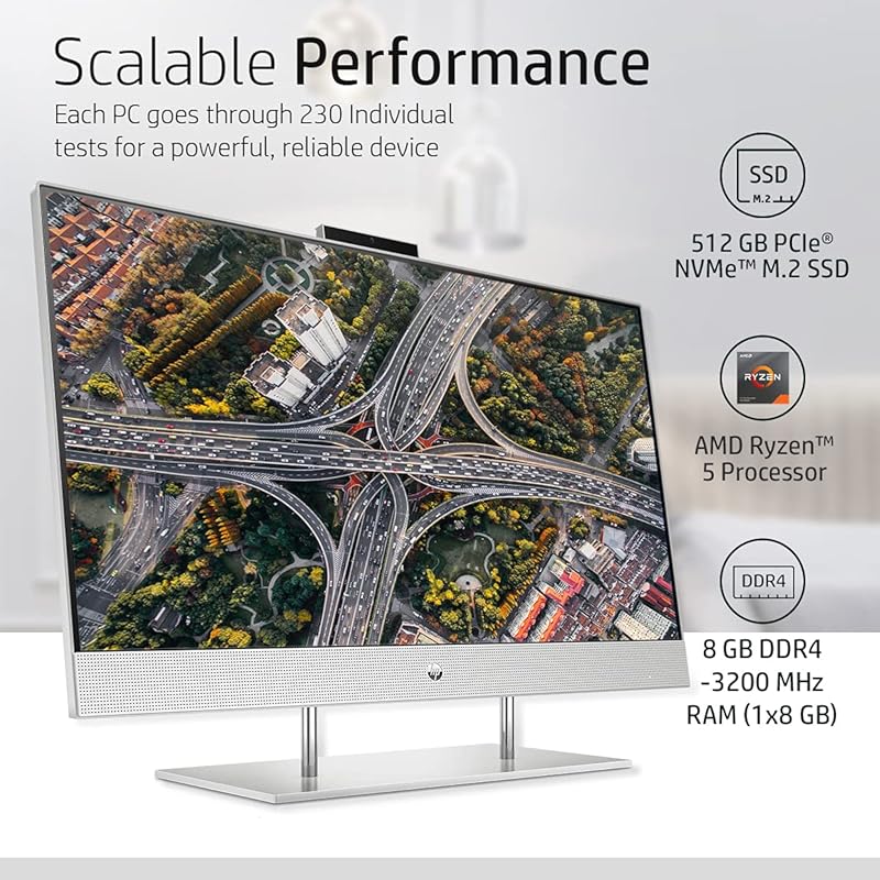 HP 27-dp0555in All in One 27-inch Desktop PC 4th Gen Ryzen 5 (8GB RAM / 512GB SSD) Specifications