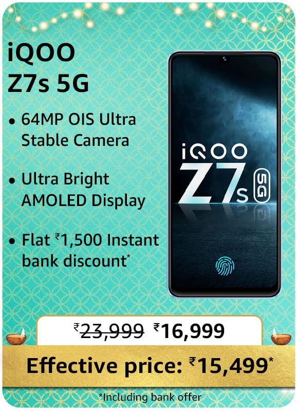 iQOO Z7s 5G @ 15,499/- During Big Billion Days Sale