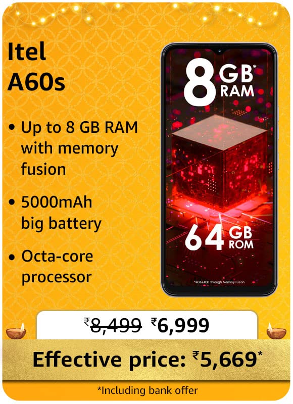 Itel A60s @ 5,669/- During Big Billion Days Sale