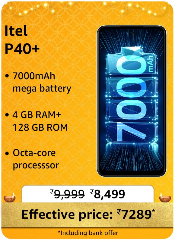 Itel P40+ @ 7,289/- During Big Billion Days Sale