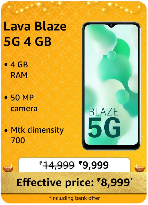 Lava Blaze 5G @ 8,999/- During Big Billion Days Sale