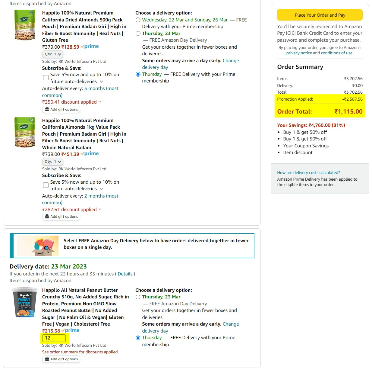 Happilo 6 kg Peanut butter loot deal